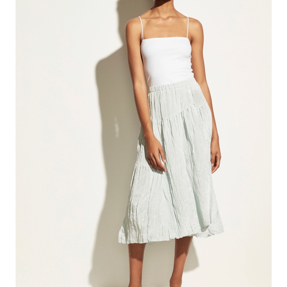 NEW NWT Vince Skirt Asymmetrical Hem Tiered Crinkle